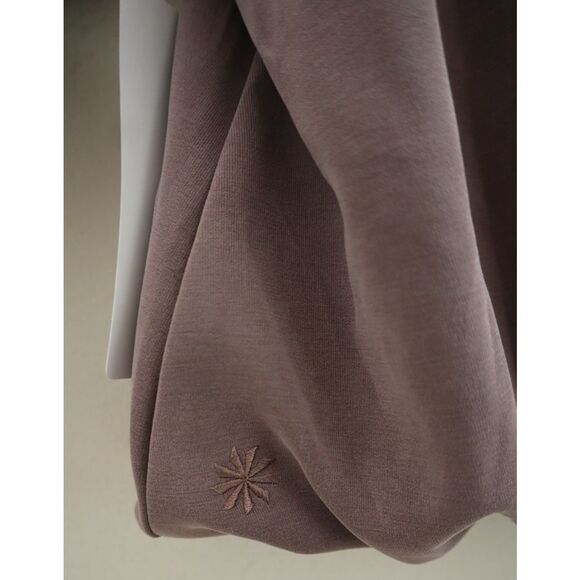 Athleta 473718-032 Women's Sz S Mauve Seasoft 1/4 Zip Bubble Hem Sweatshirt - Picture 10 of 13